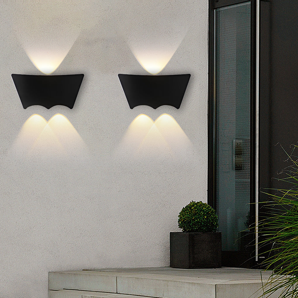 Modern Waterproof Black LED Up and Down Wall Washer Sconce Light