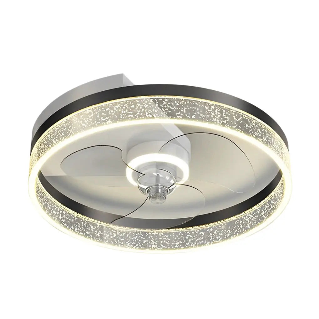 Modern Round Bladeless Ceiling Fan Lamp with Intelligent LED and Silent Operation Luxe