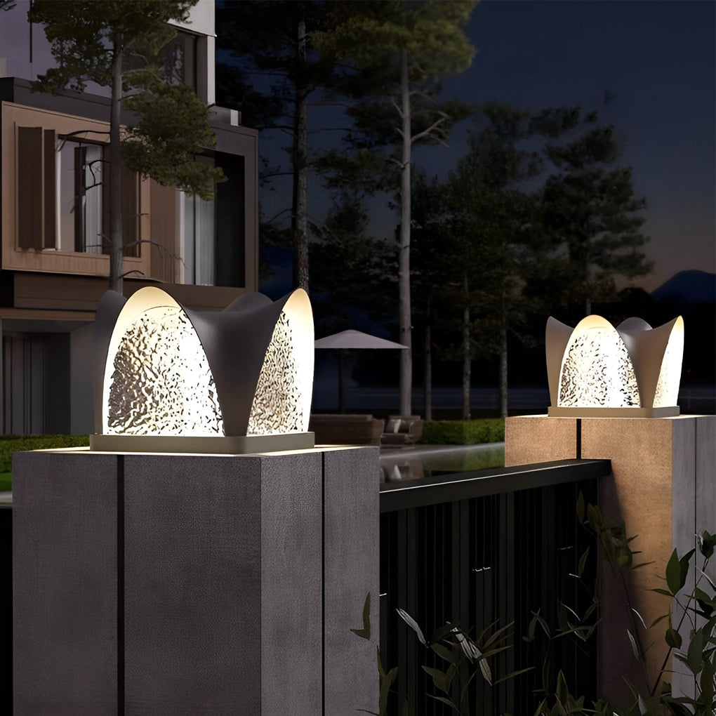 Modern Black Solar Post Cap Light — ABS & Acrylic, LED, IP65 Weatherproof, 3000K Warm White