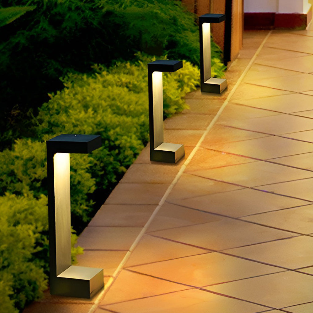 Rectangular COB Bollard Pathway Light — Black Aluminum, IP65 Weatherproof, 16" or 24"