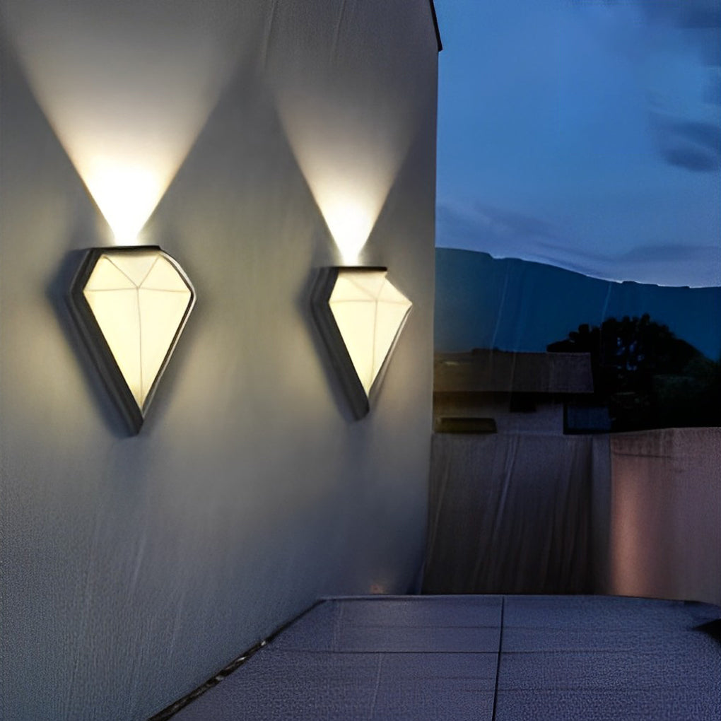 Modern Black Waterproof Geometric LED Wall Lamp for Exterior Use