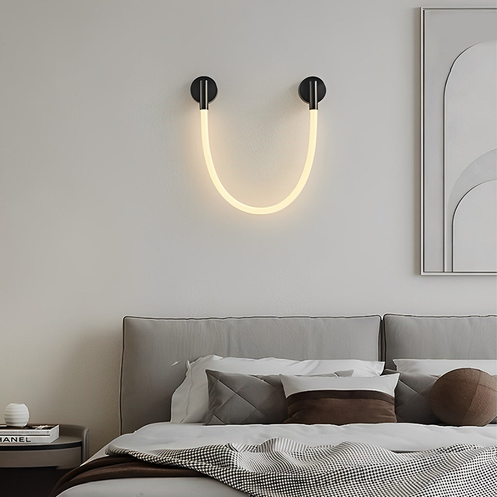 Flexible Rope Linear Wall Sconce — Stainless Steel with Silicone & Nylon, LED 6.5W / 12.5W, 3000K Warm White, Hardwired