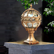 Round Ball Outdoor Pillar Light — Die-Cast Aluminum & Glass, LED E27, IP54 Weatherproof, Black or Bronze