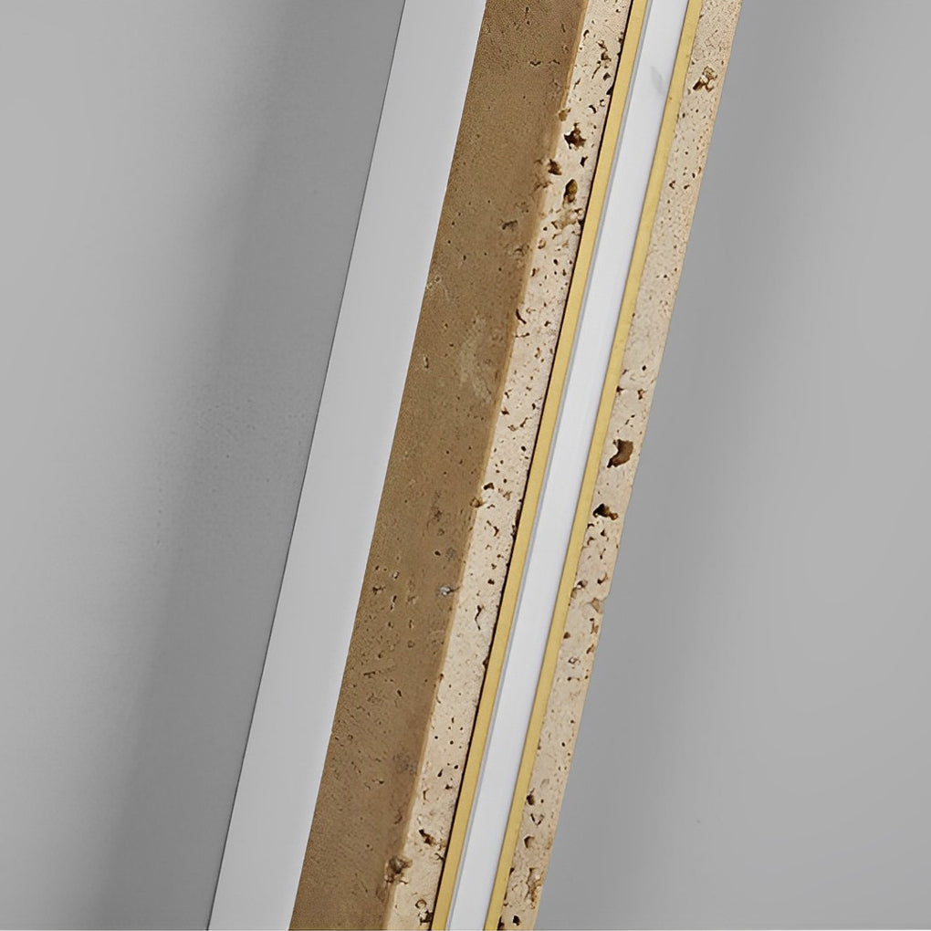 Yellow Travertine Linear Wall Sconce — Wabi-Sabi, 22W LED, Dimmable, 3000K–6000K, 34.3" Length