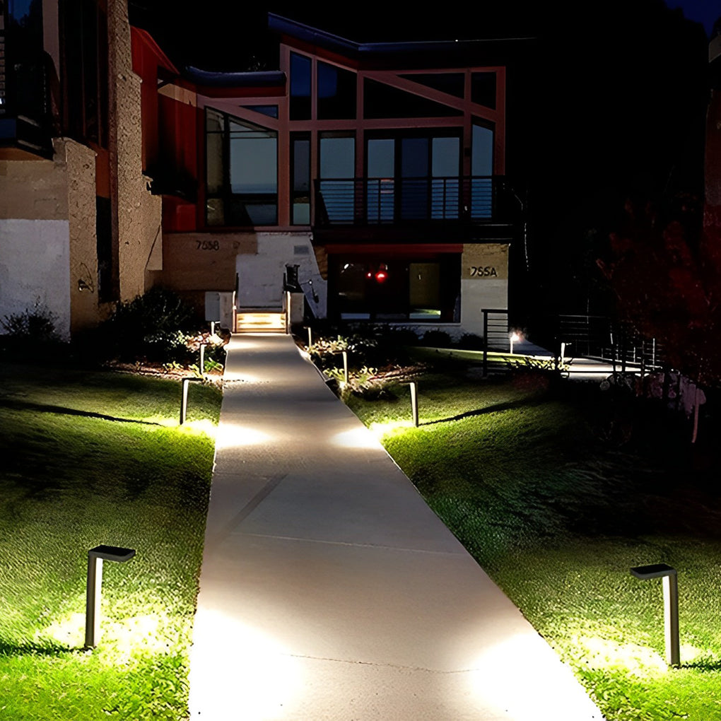 Modern Solar LED Bollard Path Light — ABS+PC, Black, Dusk-to-Dawn Auto On/Off, IP64, 4V/2W, 6000K/3000K