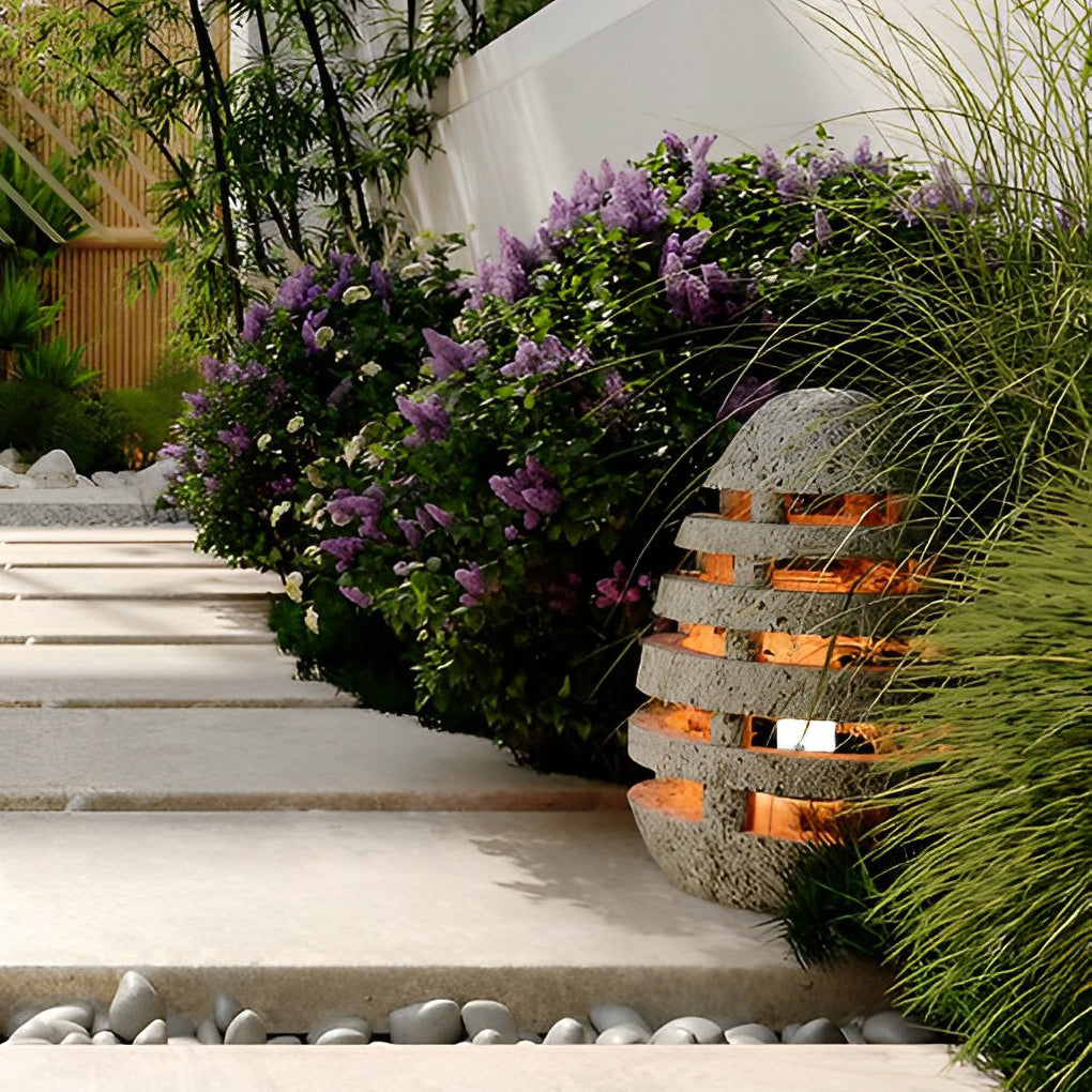 Egg-Shaped Outdoor LED Lawn Light — Resin & Acrylic, IP54 Waterproof, E27, 3000K Warm White