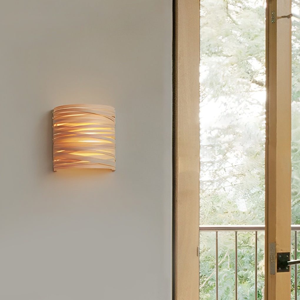 Handmade Semi-Cylindrical Wood Wall Sconce — Soft Ambient Light, Bedroom & Living
