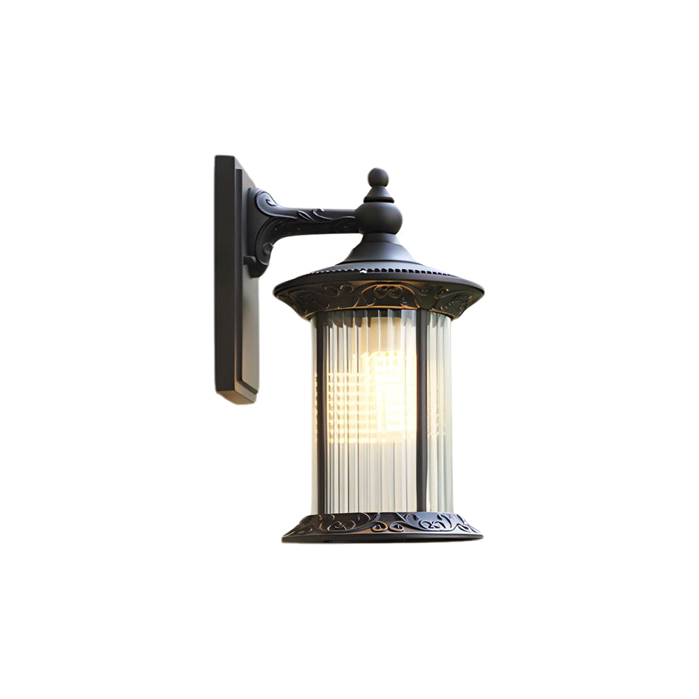 Vintage Outdoor Wall Sconce — Die-Cast Aluminum, Frosted Glass, E27, IP55 Weatherproof, Coffee Gold