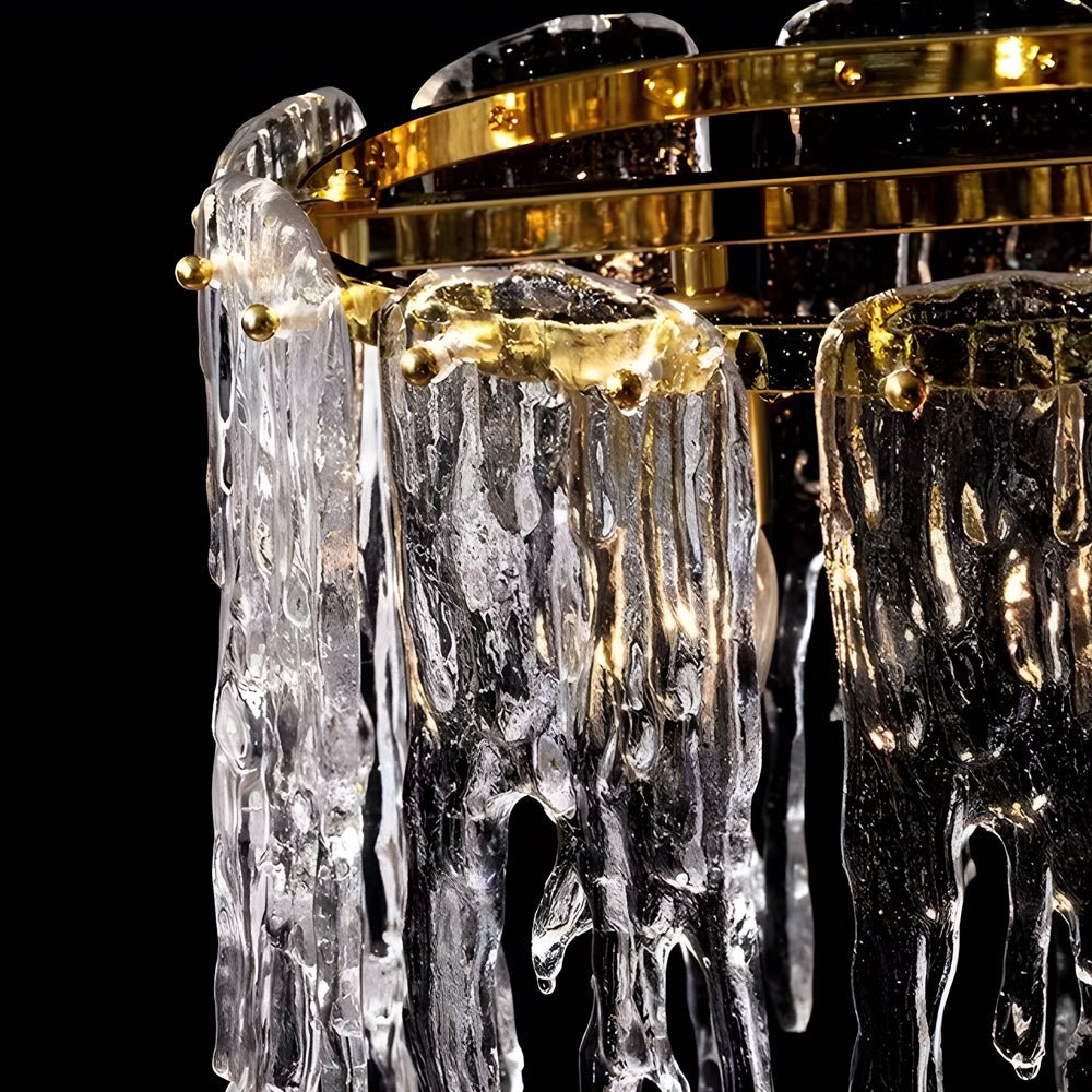 Icicle Droplet Crystal Chandelier — Copper & Glass, 7- or 10-Light, 3-Step Dimming (3000K/4500K/6000K)