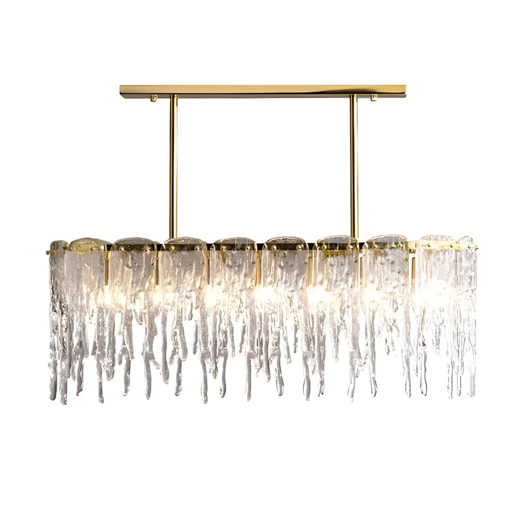 Icicle Droplet Crystal Chandelier — Copper & Glass, 7- or 10-Light, 3-Step Dimming (3000K/4500K/6000K)