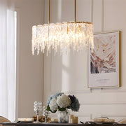 Icicle Droplet Crystal Chandelier — Copper & Glass, 7- or 10-Light, 3-Step Dimming (3000K/4500K/6000K)