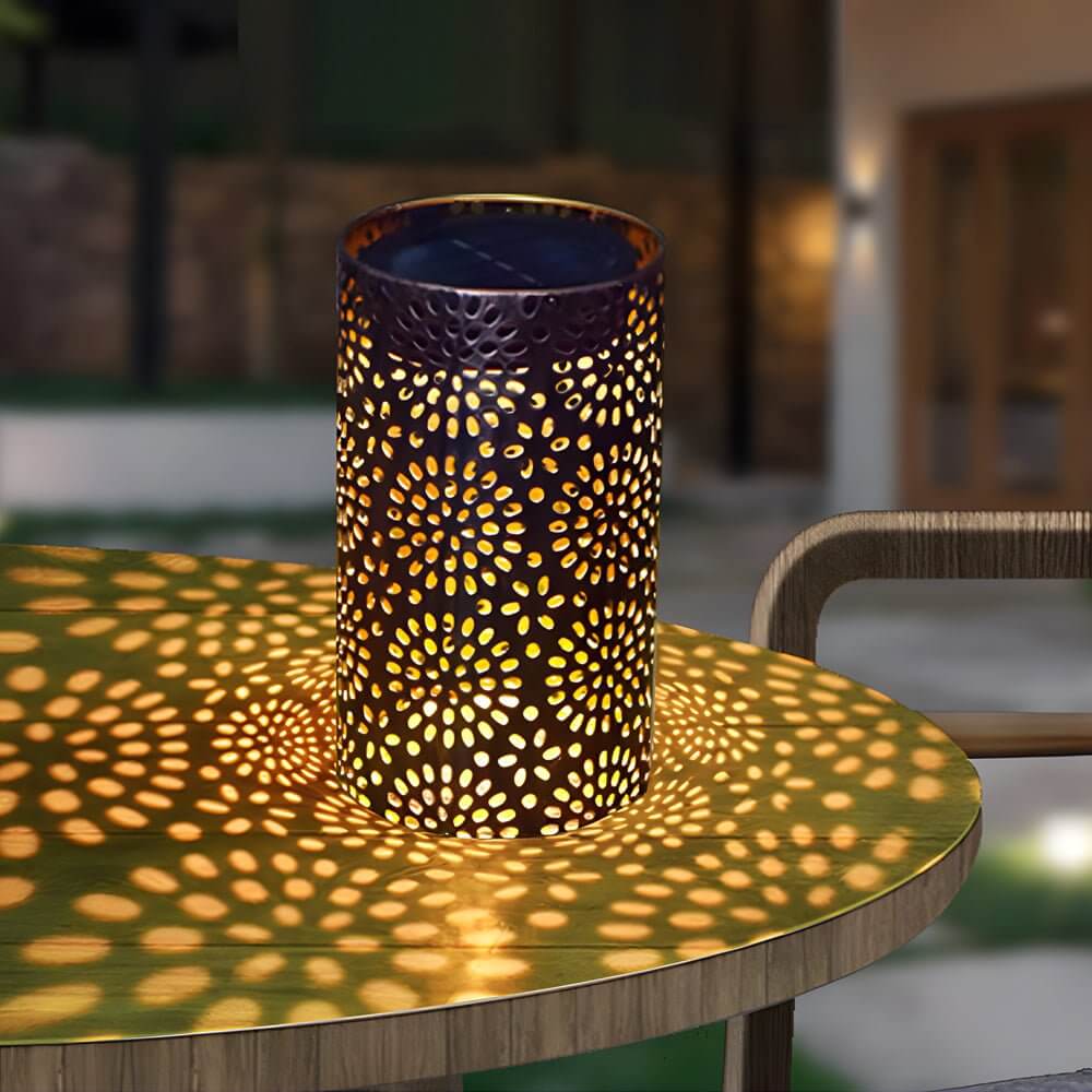 73 inch metal cut out solar lantern for outdoor use