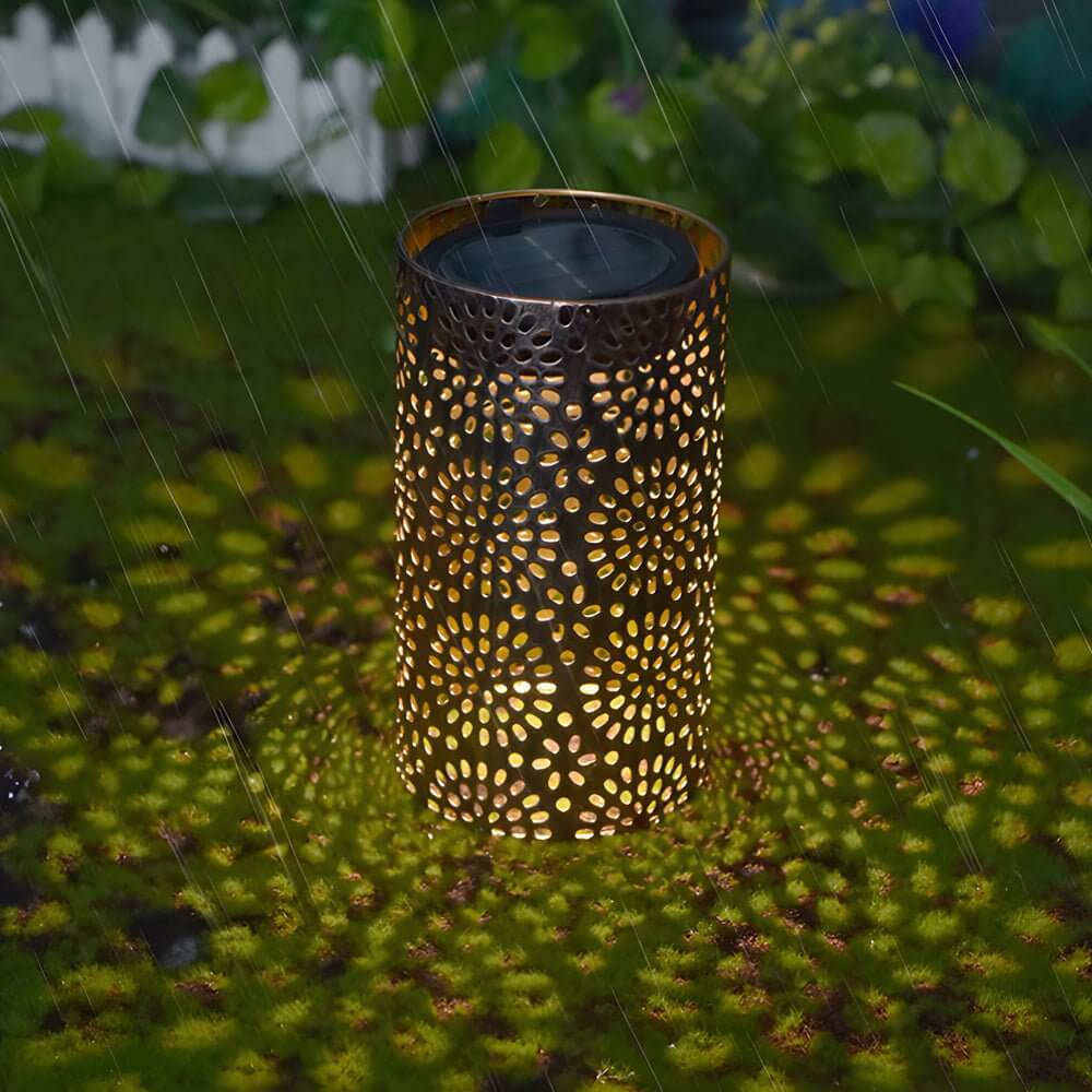 73 inch metal cut out solar lantern for outdoor use