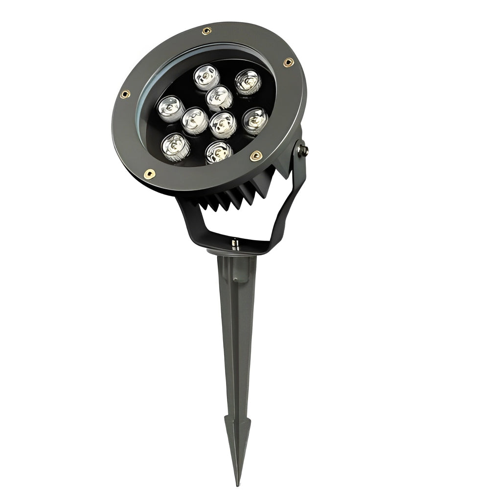 Round Outdoor LED Spotlight — Die-Cast Aluminum, DC 24V, IP65, 9W–24W, 3000K Warm White