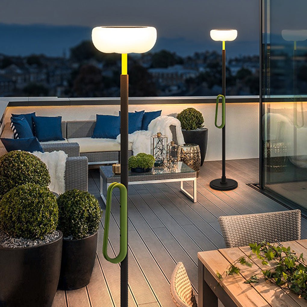 76 inch portable solar powered outdoor torchiere floor lamp