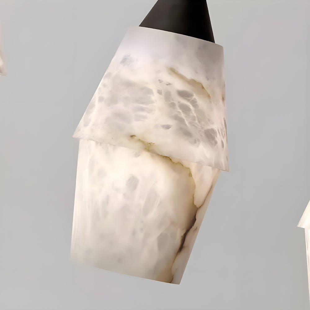 Alabaster Mini Pendant — Spanish Marble Shade, Polished Copper, G9, 1-Light, 3.9" × 7.87"