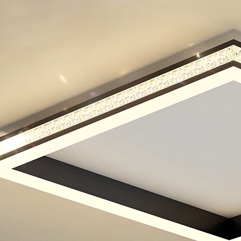 Modern Round or Square LED Flush Mount — Iron and Acrylic, 31W, Stepless Dimming with Remote Control
