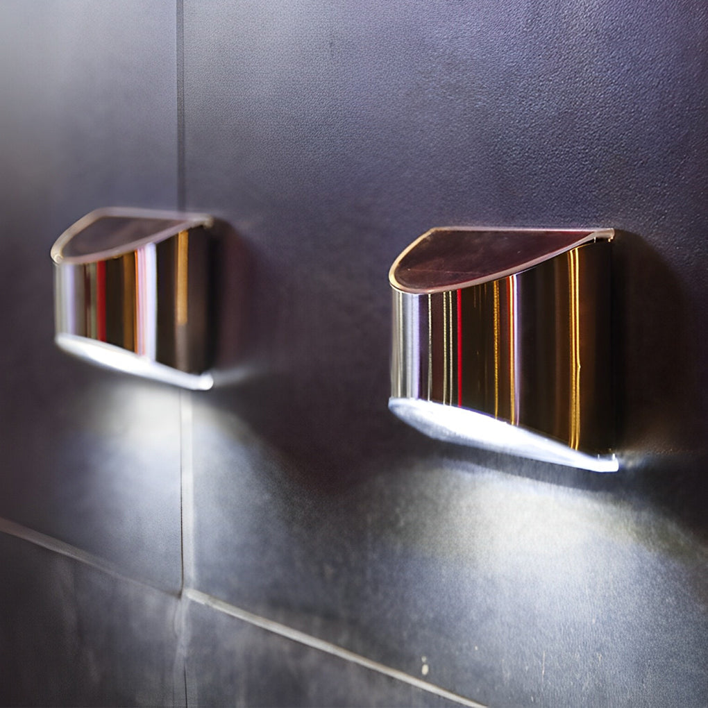 Minimalist Solar Outdoor Wall Sconce — Stainless Steel, IP44 Waterproof, 3000K / 6000K