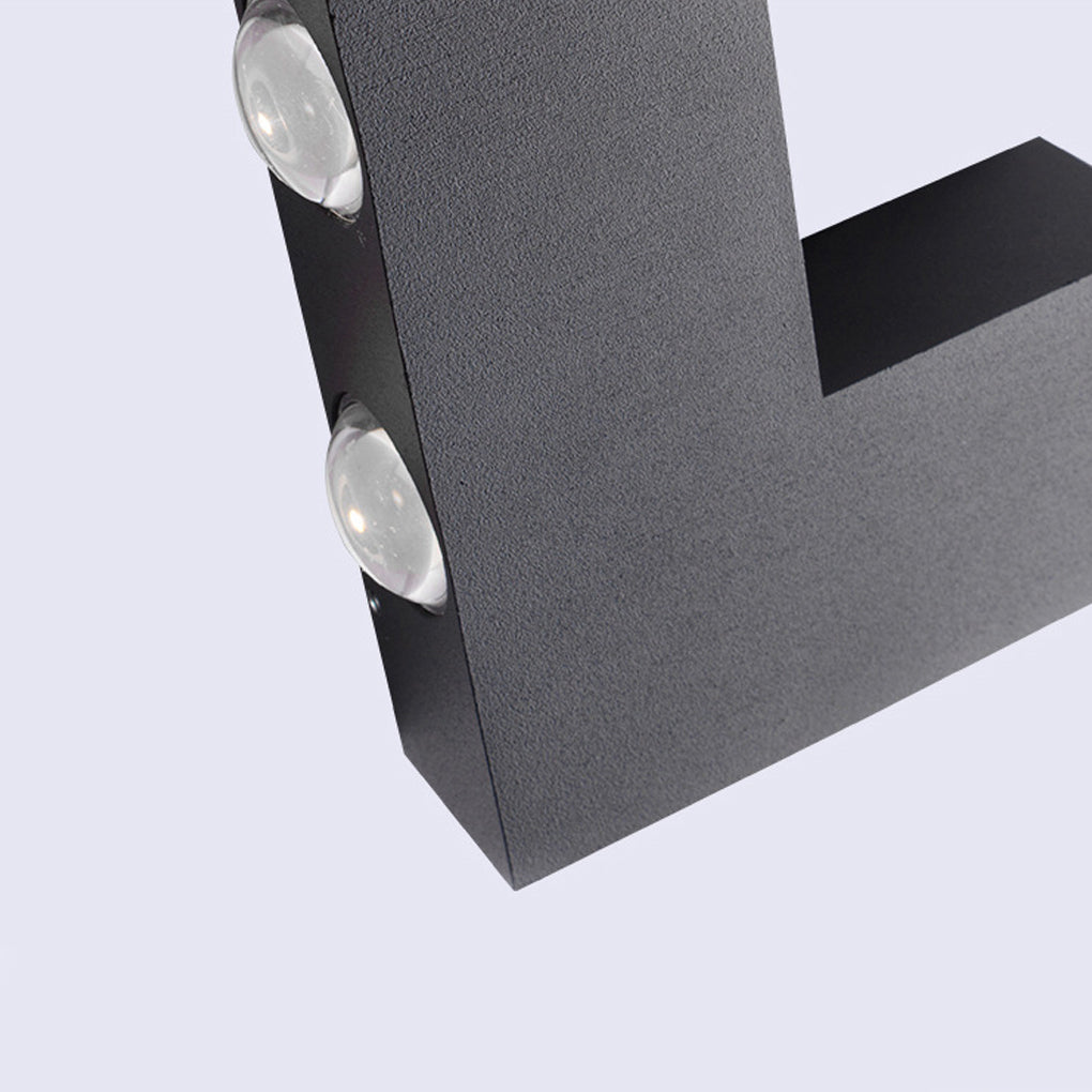 V-Shaped Up/Down Outdoor Wall Sconce — Black Aluminum, LED 6W, IP65 Weatherproof