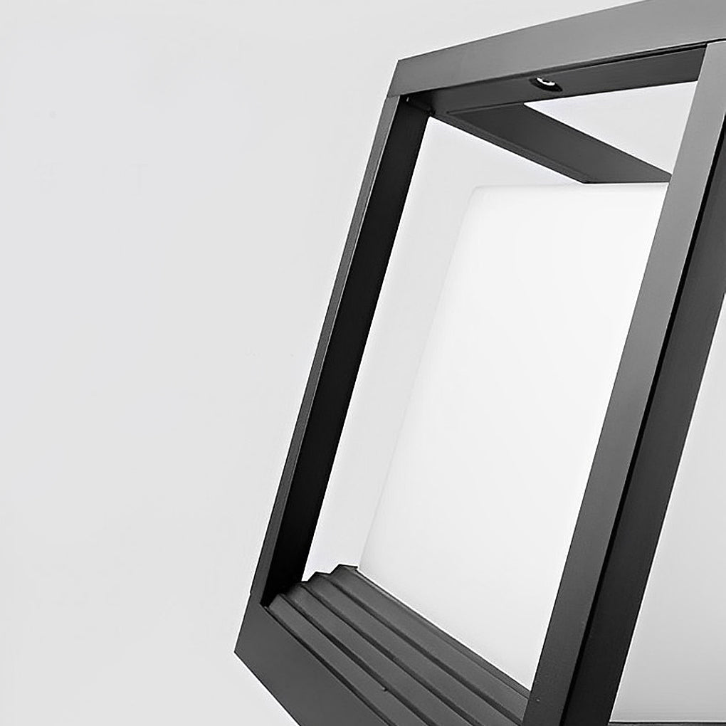 Modern Square Solar Fence Post Light — Black Aluminum, LED, IP65 Weatherproof