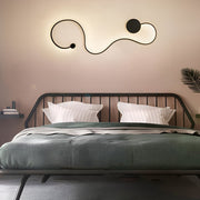 Curved Linear LED Wall Sconce — Black Iron, Modern, 23"–48" Sizes