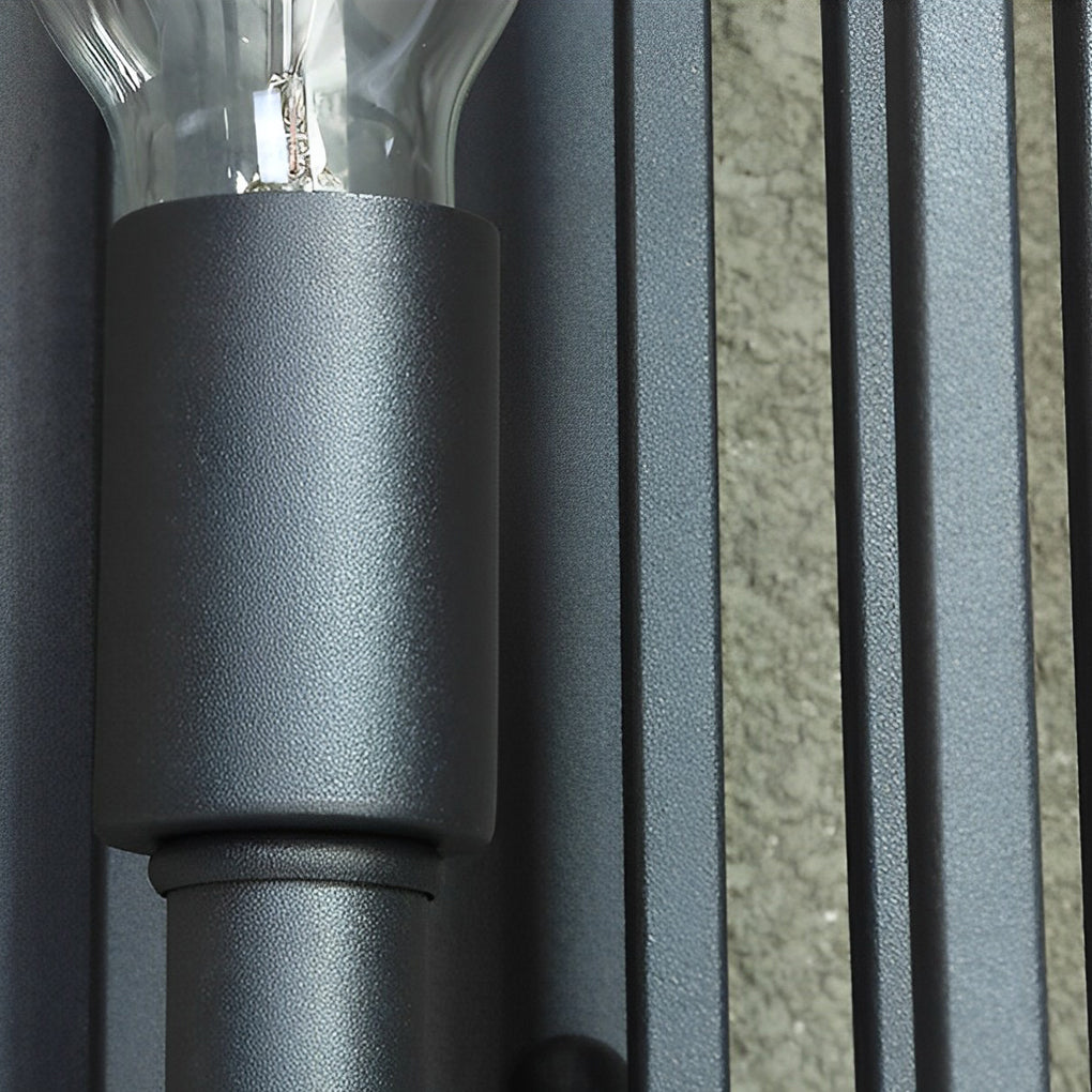 Retro Square Outdoor Wall Sconce — Matte Black Iron, Milky Glass, LED E27, Waterproof
