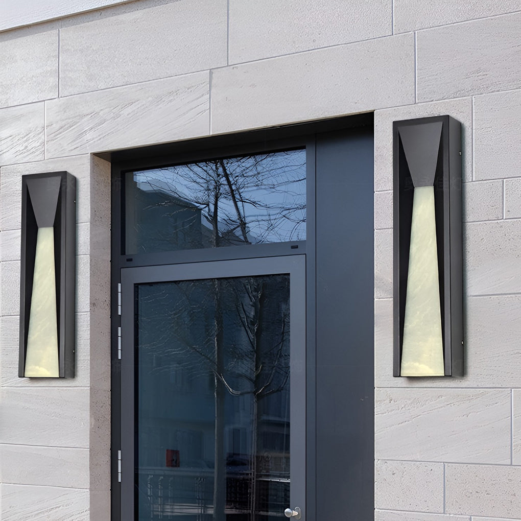 Modern Rectangular Outdoor Wall Sconce — Stainless Steel & Acrylic, 20W LED, 3200K, Hardwired, IP Weatherproof