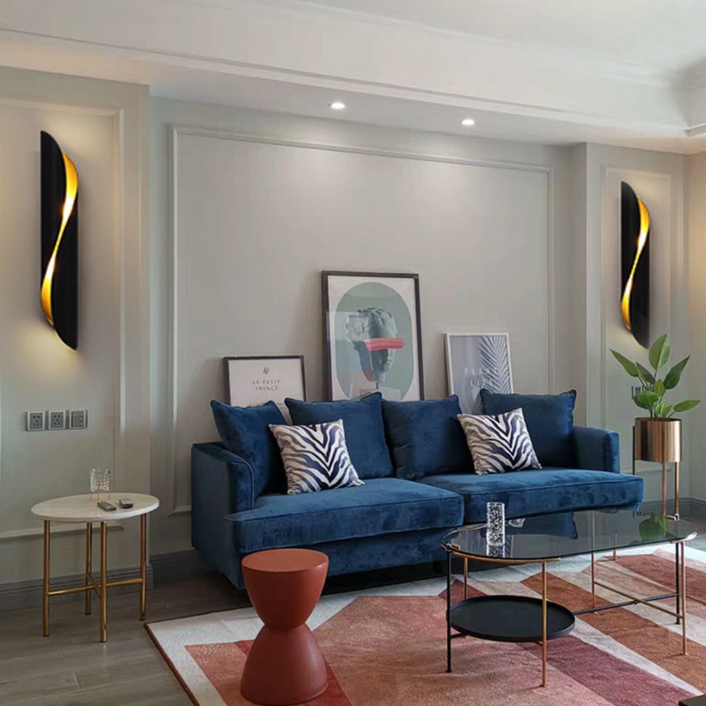 Arc Up/Down Wall Sconce — Iron, G9, 3000K Warm White, Black+Gold / White+Gold / Gold