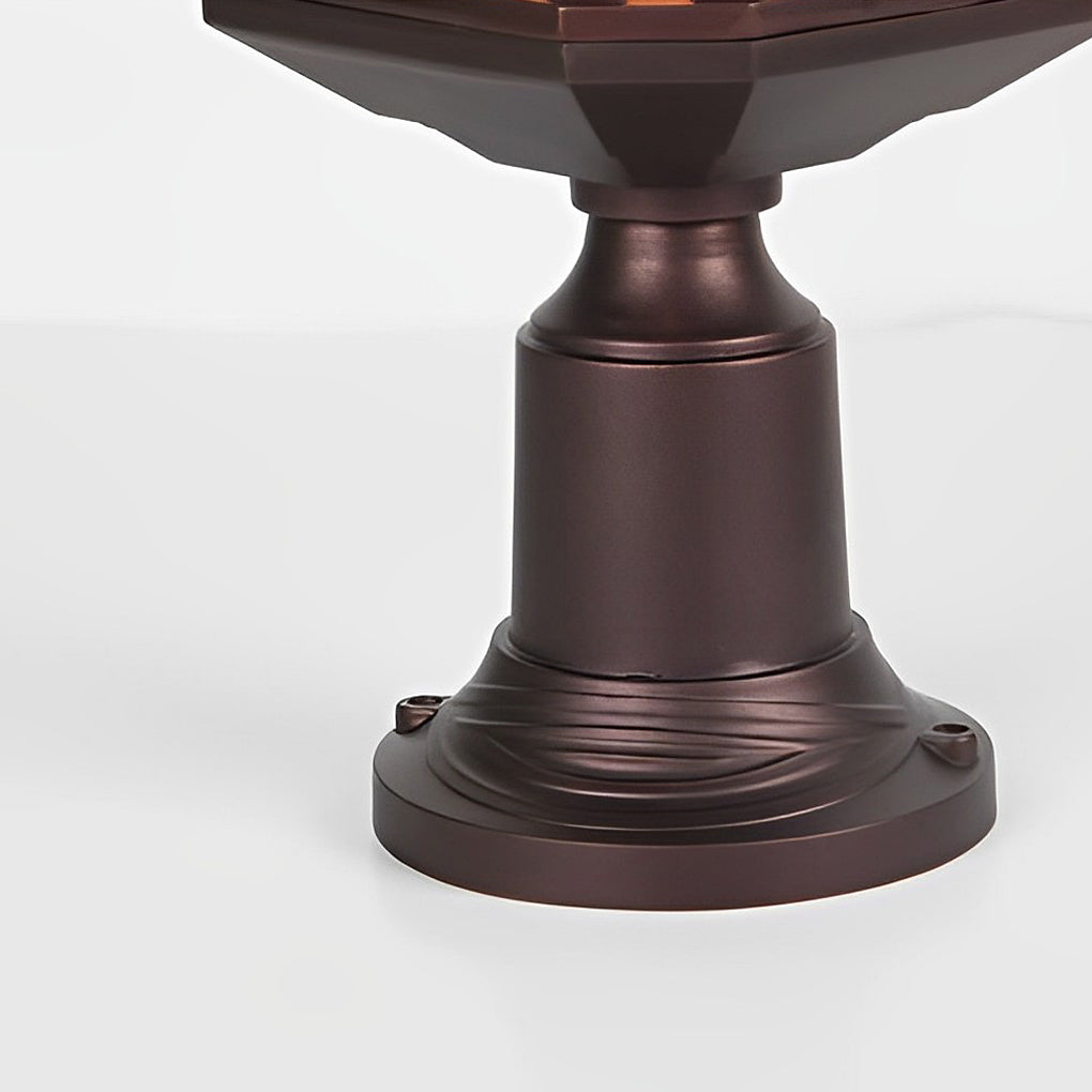 Outdoor Pillar Lamp in Retro Aluminum - Waterproof Rose Gold American Style