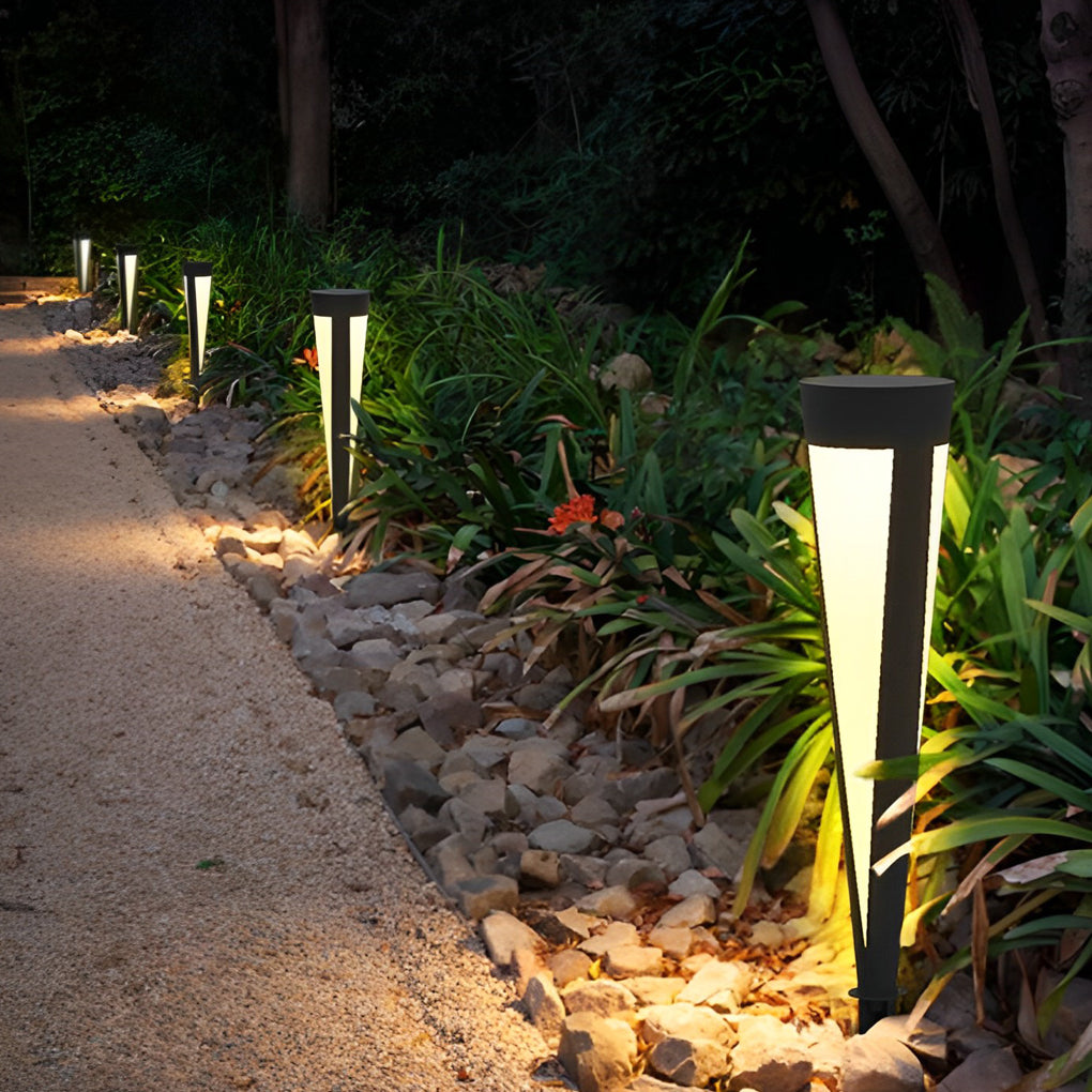 Round Solar Outdoor Bollard Light — Gray Aluminum & Acrylic, LED 10W, IP54, 6" × 24", Warm White 3000K