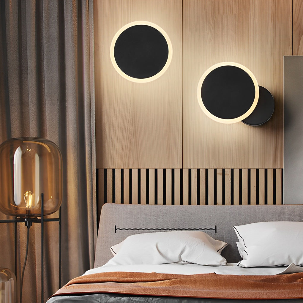 Round Rotatable LED Wall Sconce — Iron and Acrylic, 7W, 3000K / 6000K, 6" Diameter