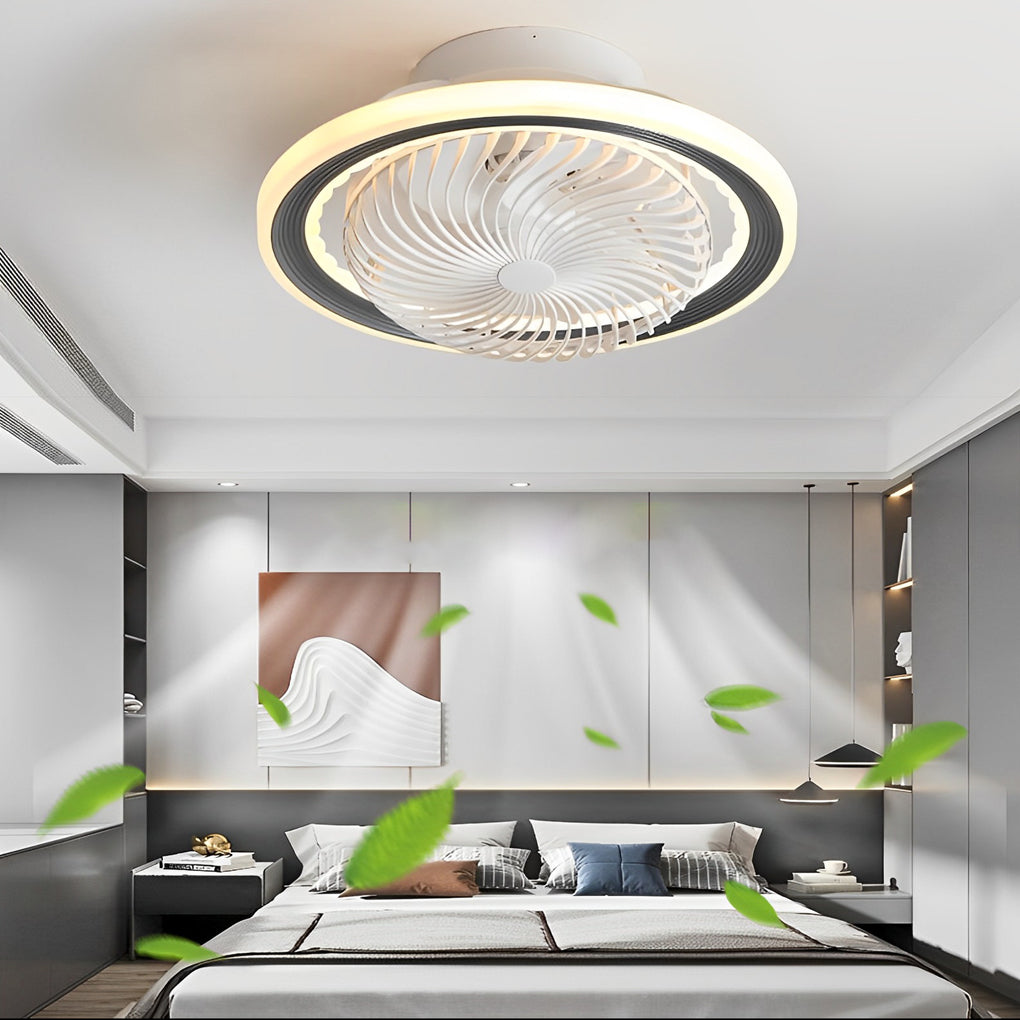 Adjustable Bladeless Ceiling Fans with Round Mute Timing and 3-Step Dimming