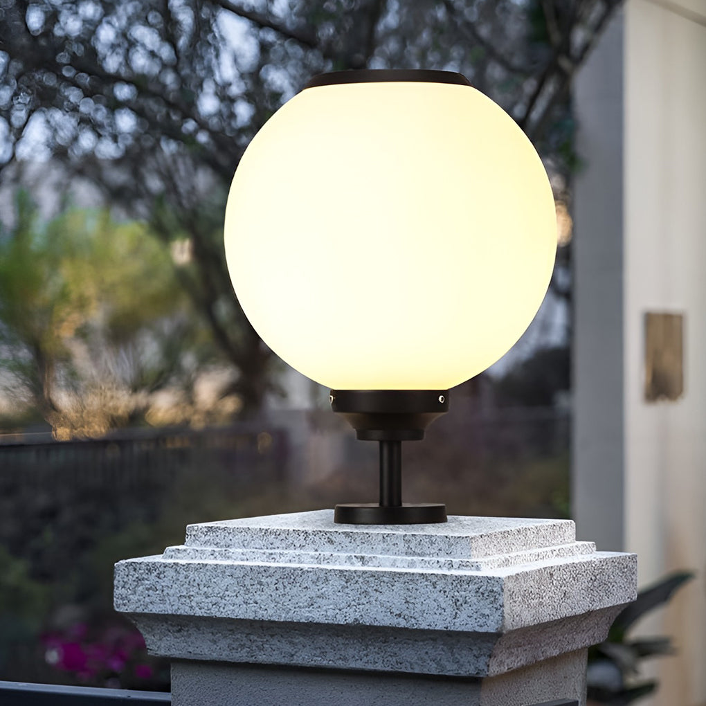 Ball Solar Post Cap Pillar Light — Die-Cast Aluminum, LED, Three-Step Dimming (3000K / 4500K / 6000K), Waterproof