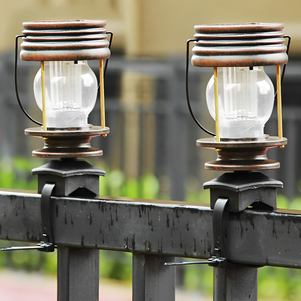 Retro Portable Solar Lantern Path Light — ABS, LED, IP44 Weatherproof, 3000K Warm White