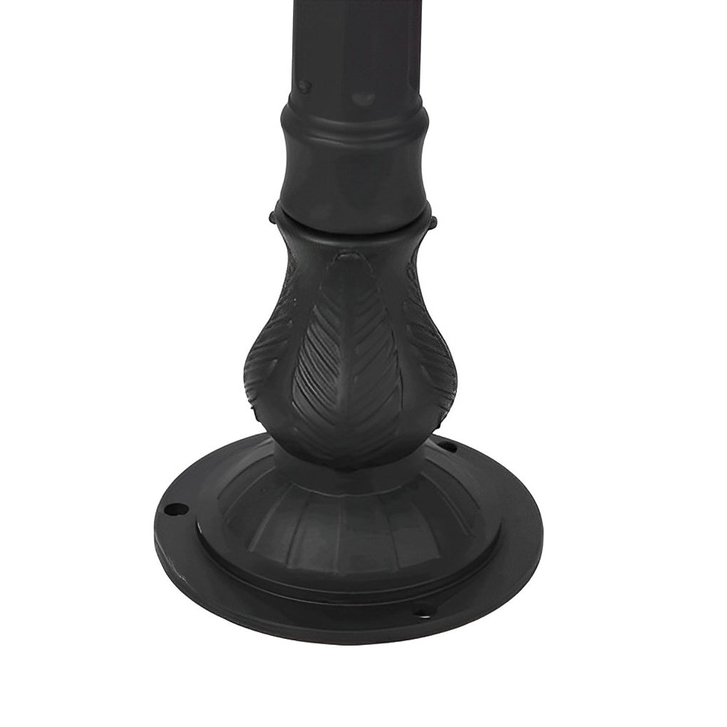 Retro-Industrial Outdoor Post Light — Die-Cast Aluminum and Frosted Glass, E27, IP33, 6" x 35"