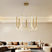 Minimalist Modern Chandelier — Aluminum, 98W LED, 3-Step Dimming (3000K/4500K/6000K), 24" Diameter