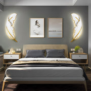Contemporary Decorative Resin Feather Wall Sconces with Dimmable LED Strip in White