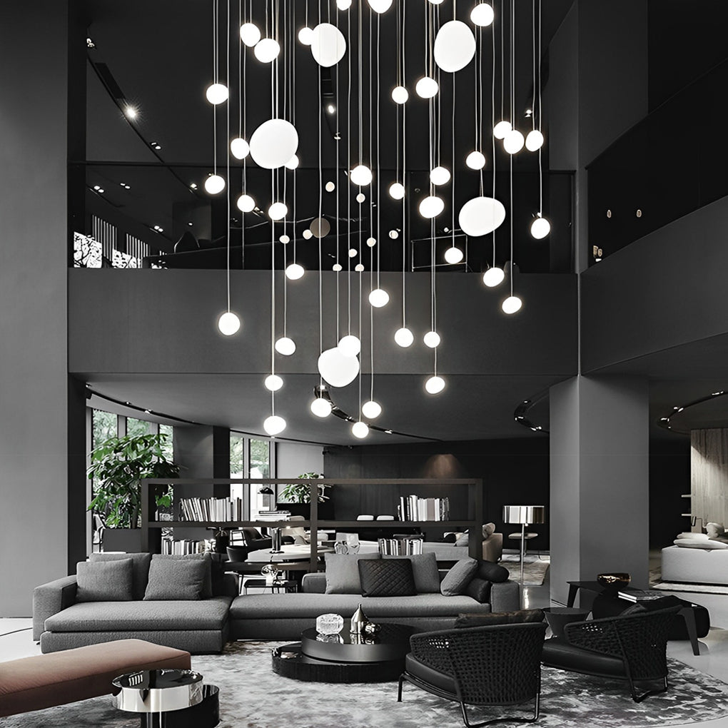 Modern Round PE Pendant Light — White, LED Warm White 3000K, 1-Light, Available in 9", 13" & 18"