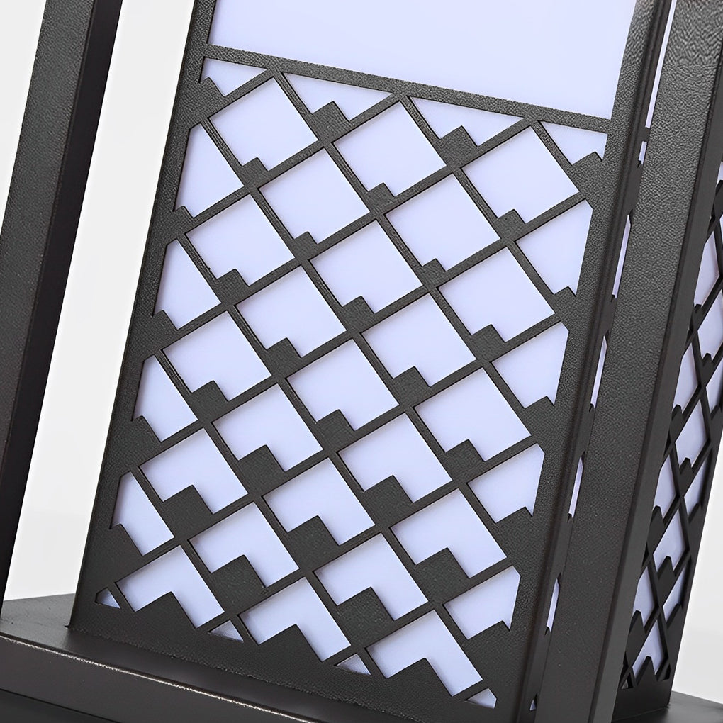 Retro Black Solar Bollard Pathway Light — Galvanized Steel and Acrylic, LED, IP65 Weatherproof