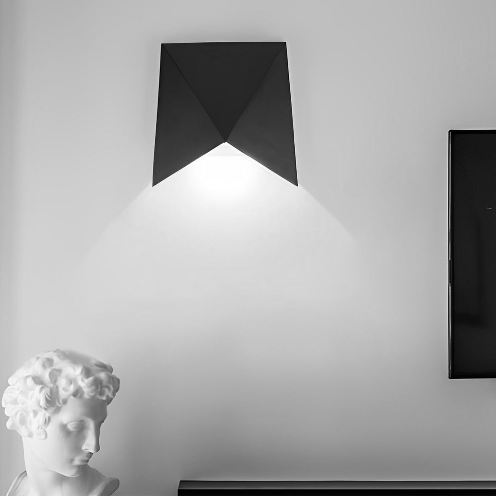 Geometric Down-Light Wall Sconce — Aluminum, 5W COB LED, Waterproof, Black or White