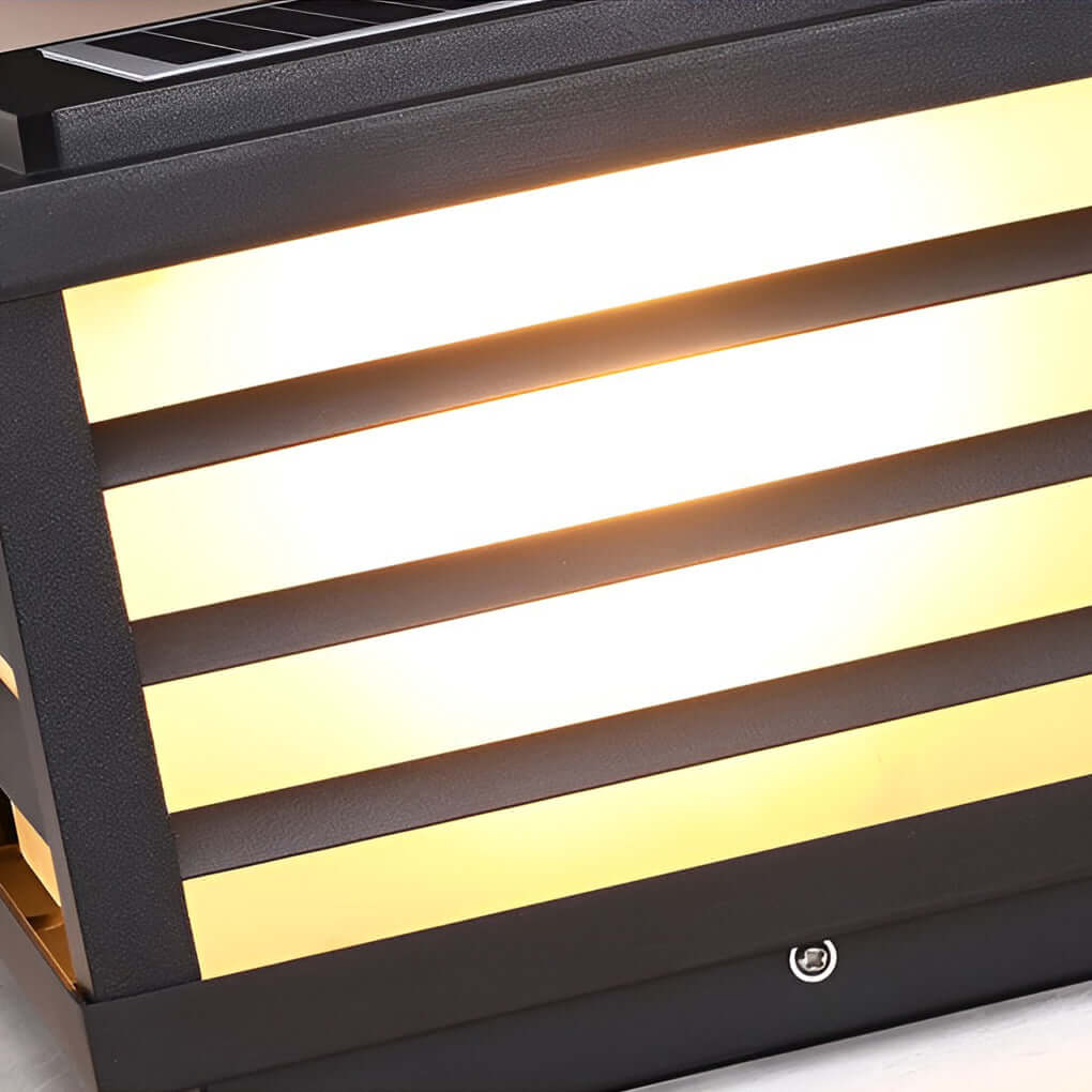 Square Solar LED Fence Cap Post Light — Die-Cast Aluminum, Black, Auto Dusk-to-Dawn, 3000K Warm White