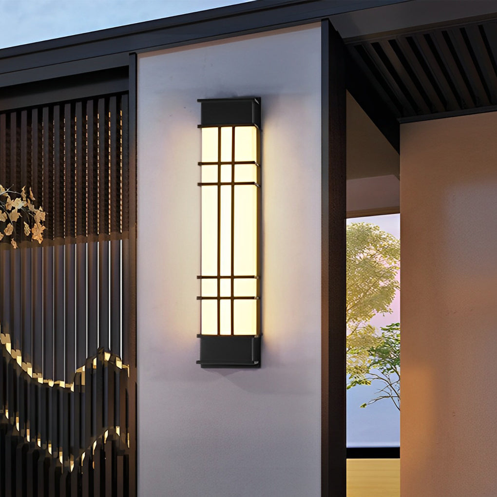 Rectangular Traditional Outdoor Wall Sconce — Black Galvanized Steel, LED 3000K, IP Weatherproof