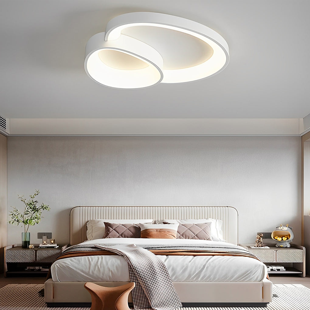 Geometric LED Flush-Mount Ceiling Light — Iron and Acrylic, Three-Step Dimming, 3000K/4500K/6000K