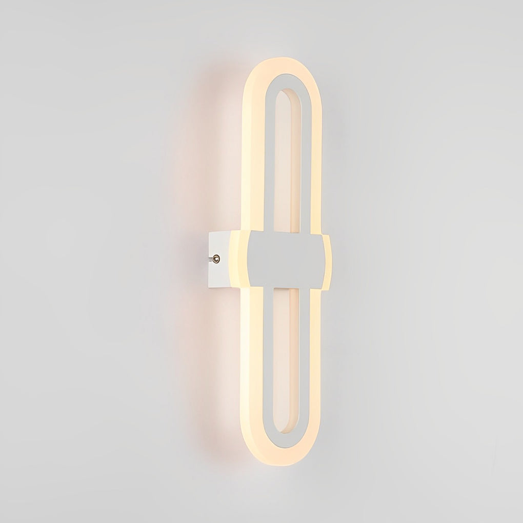Rounded Rectangular Geometric LED Wall Sconce — Iron, 15W, 3000K / 6000K, 4.7" × 14.4"
