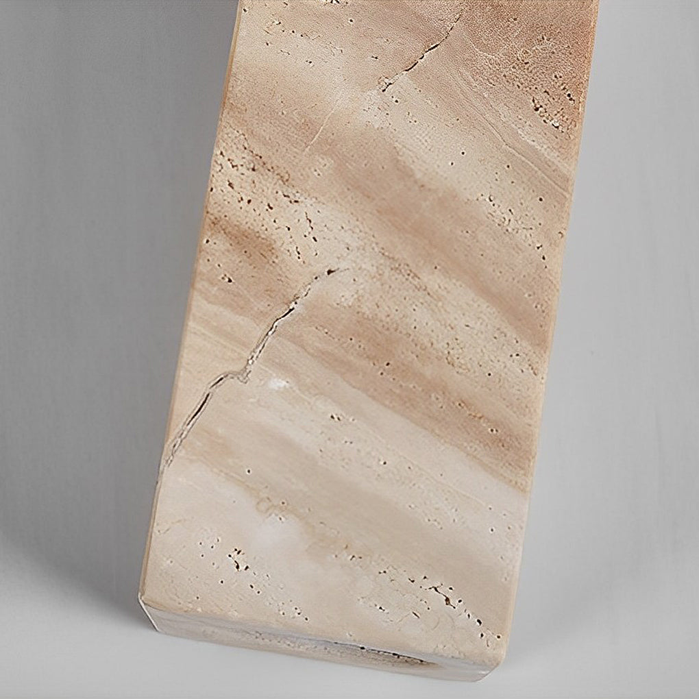Yellow Travertine Wall Sconce — Wabi-Sabi, G9 Hardwired, 3000K Warm White, Round or Long