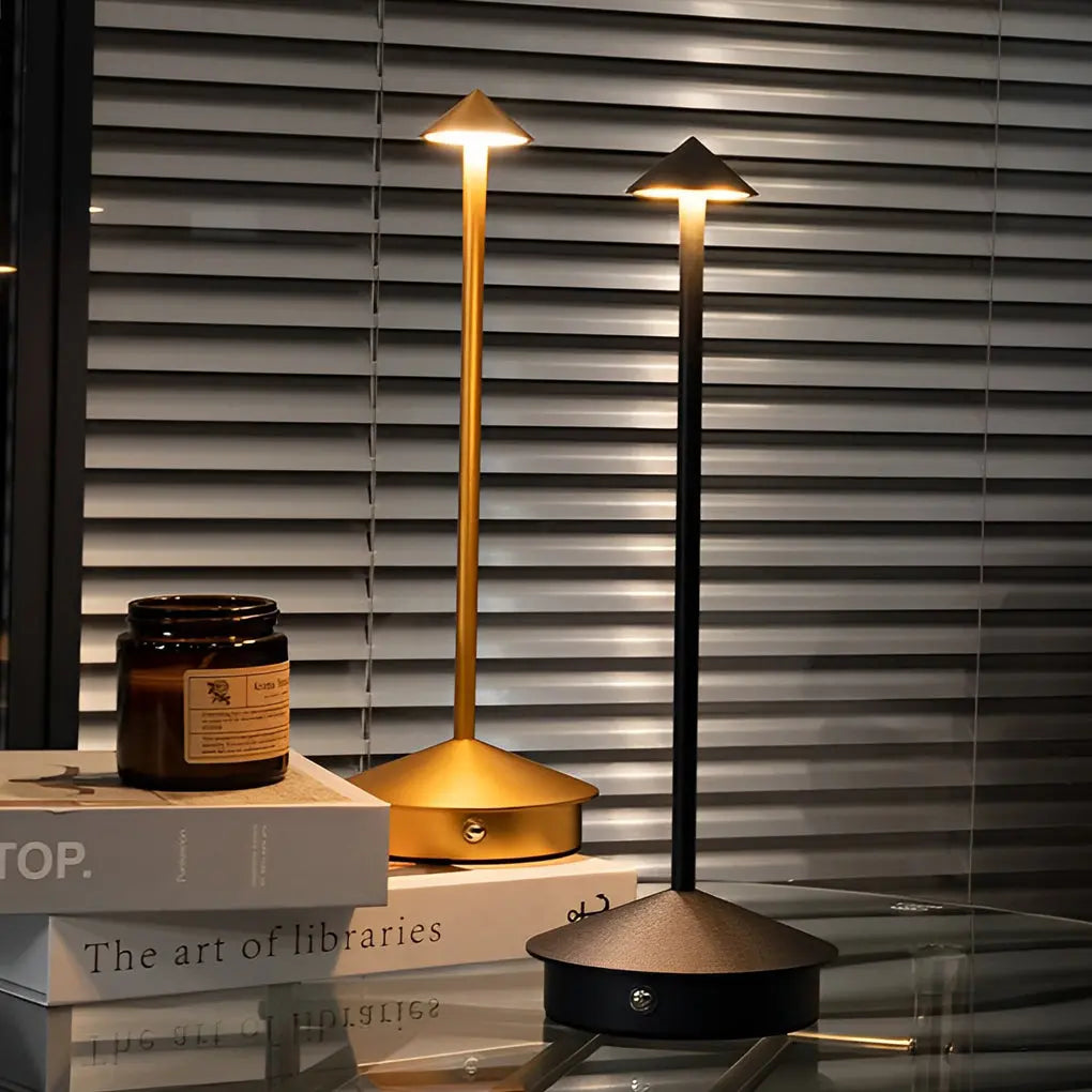 11.41-Inch Cordless Cute Mushroom Top Pina Table Lamp Luxe