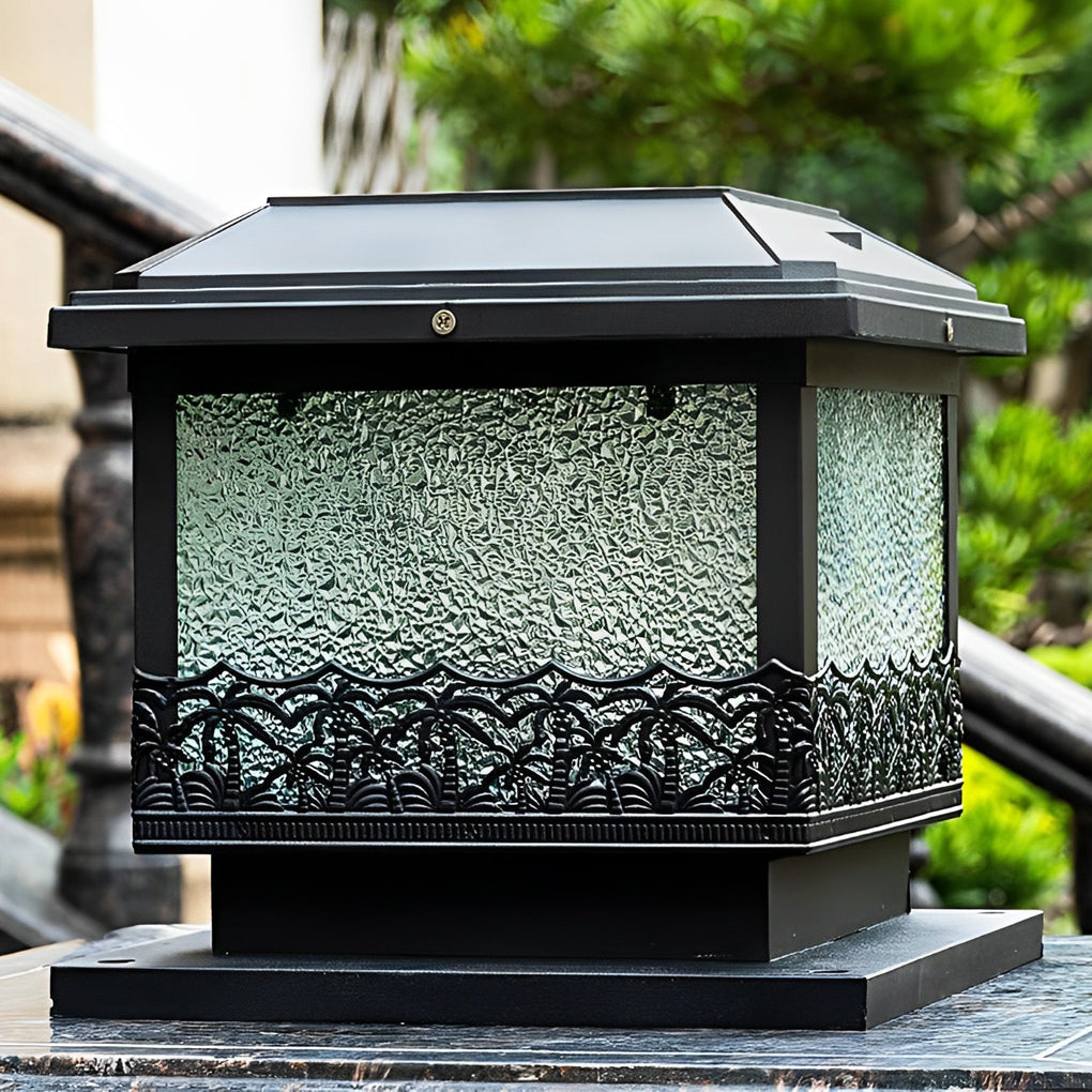Modern Square Solar Fence Post Light — Black Metal, IP65 Weatherproof, 9.5–11 Hr Runtime