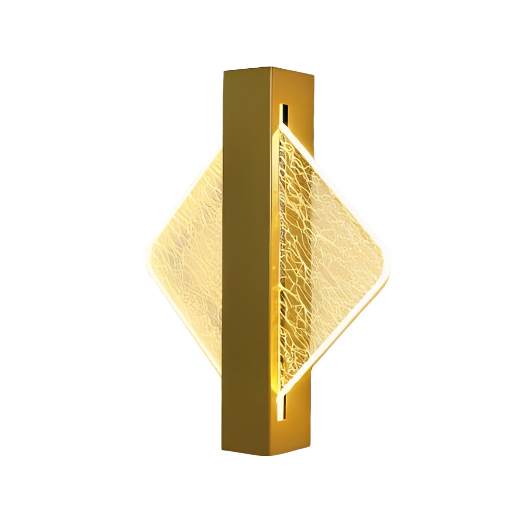 Round, Square, and Semicircle LED Wall Sconce — Acrylic, Hardwired, Black or Gold, Modern Retro