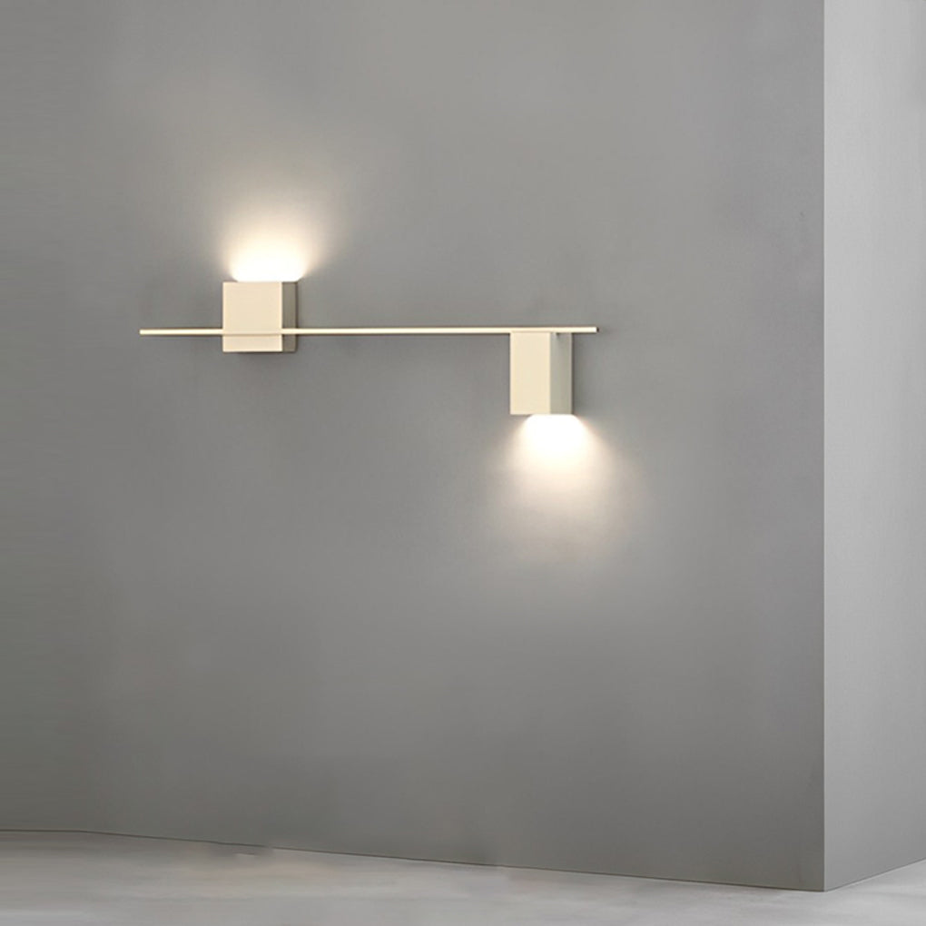 Square Strip Linear Wall Sconce — Iron, LED 10W, Three-Step Dimming (3000K/4500K/6000K), Black or White