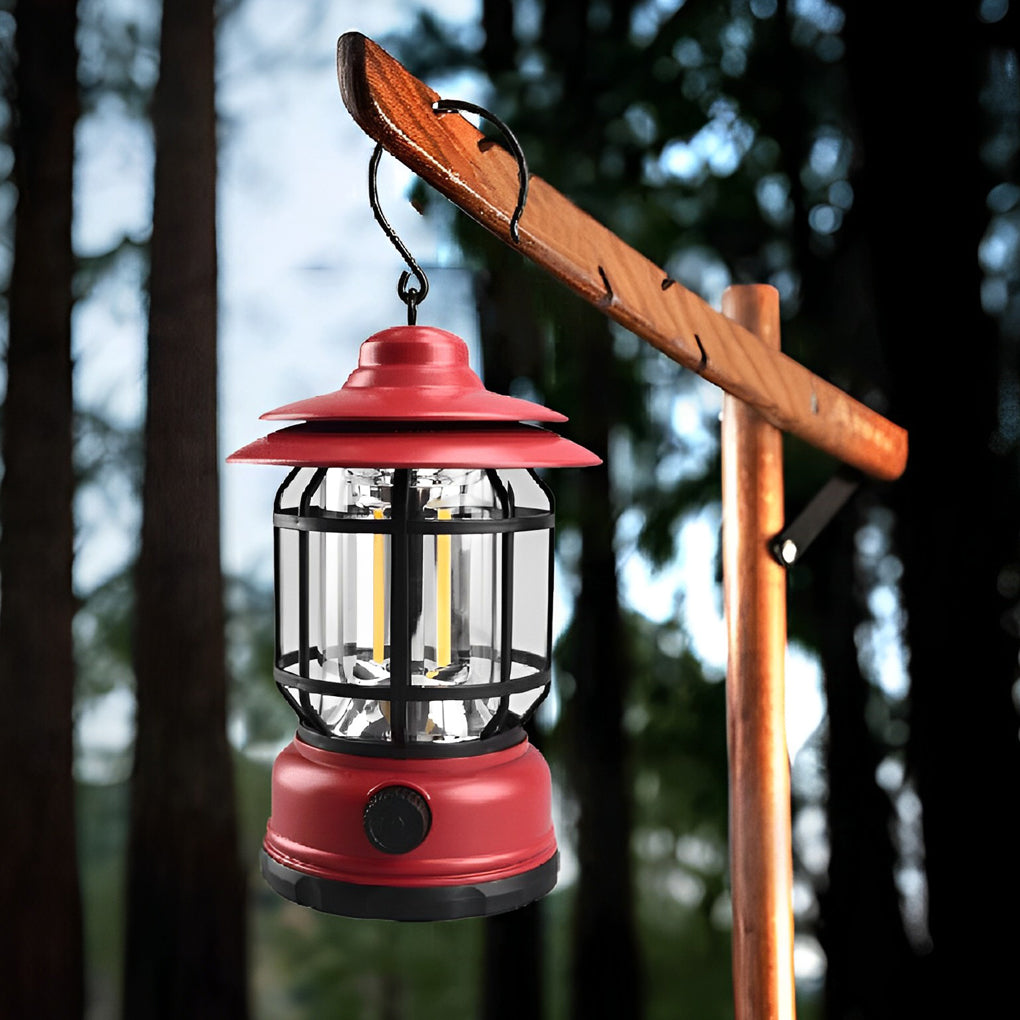Retro Portable Camping Lantern — LED, USB-C Rechargeable, IP65 Waterproof, 3000K–6000K Adjustable